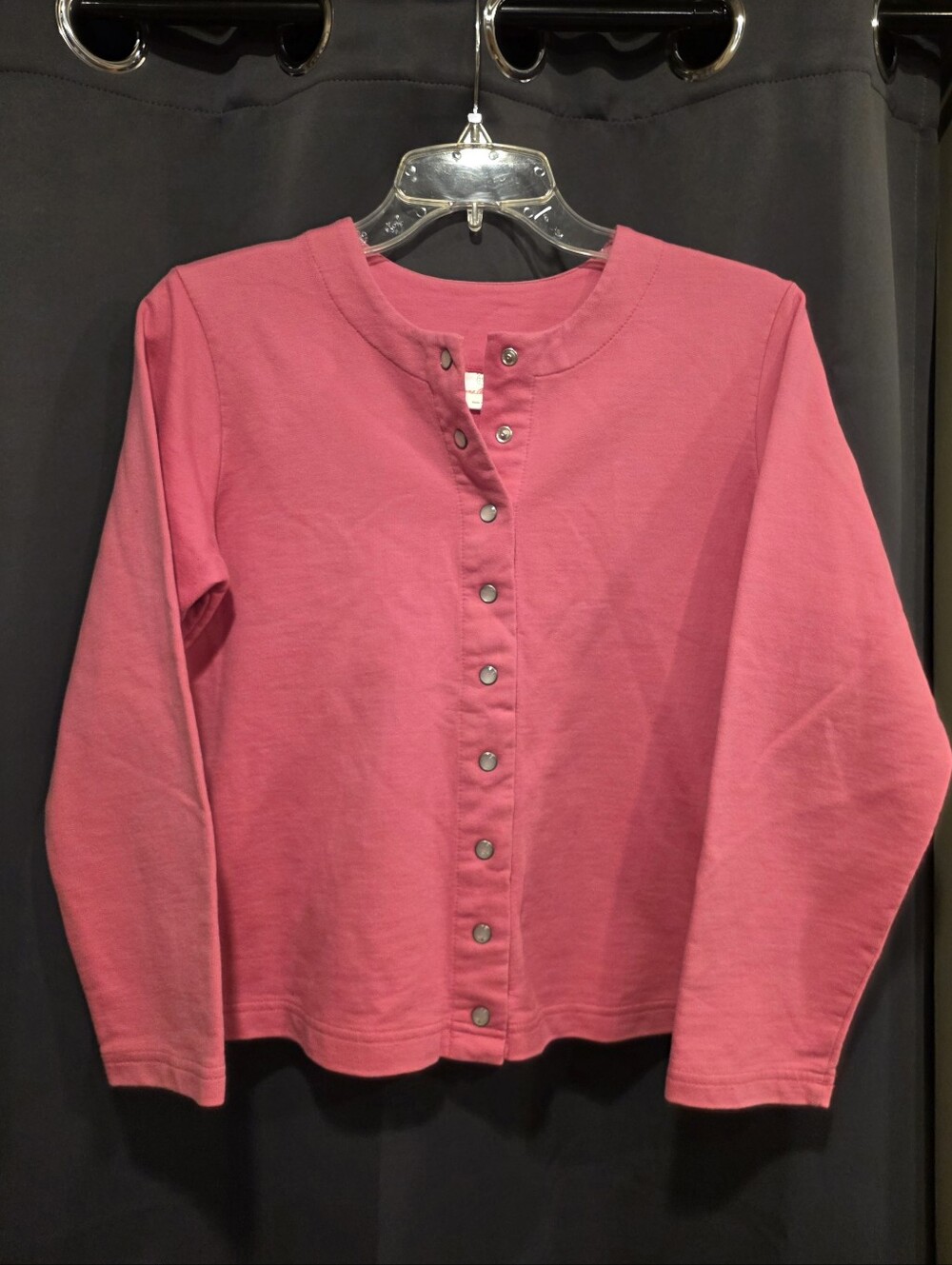 Hanna Andersson Girls Pink Terry Cloth Snap Cardigan 12